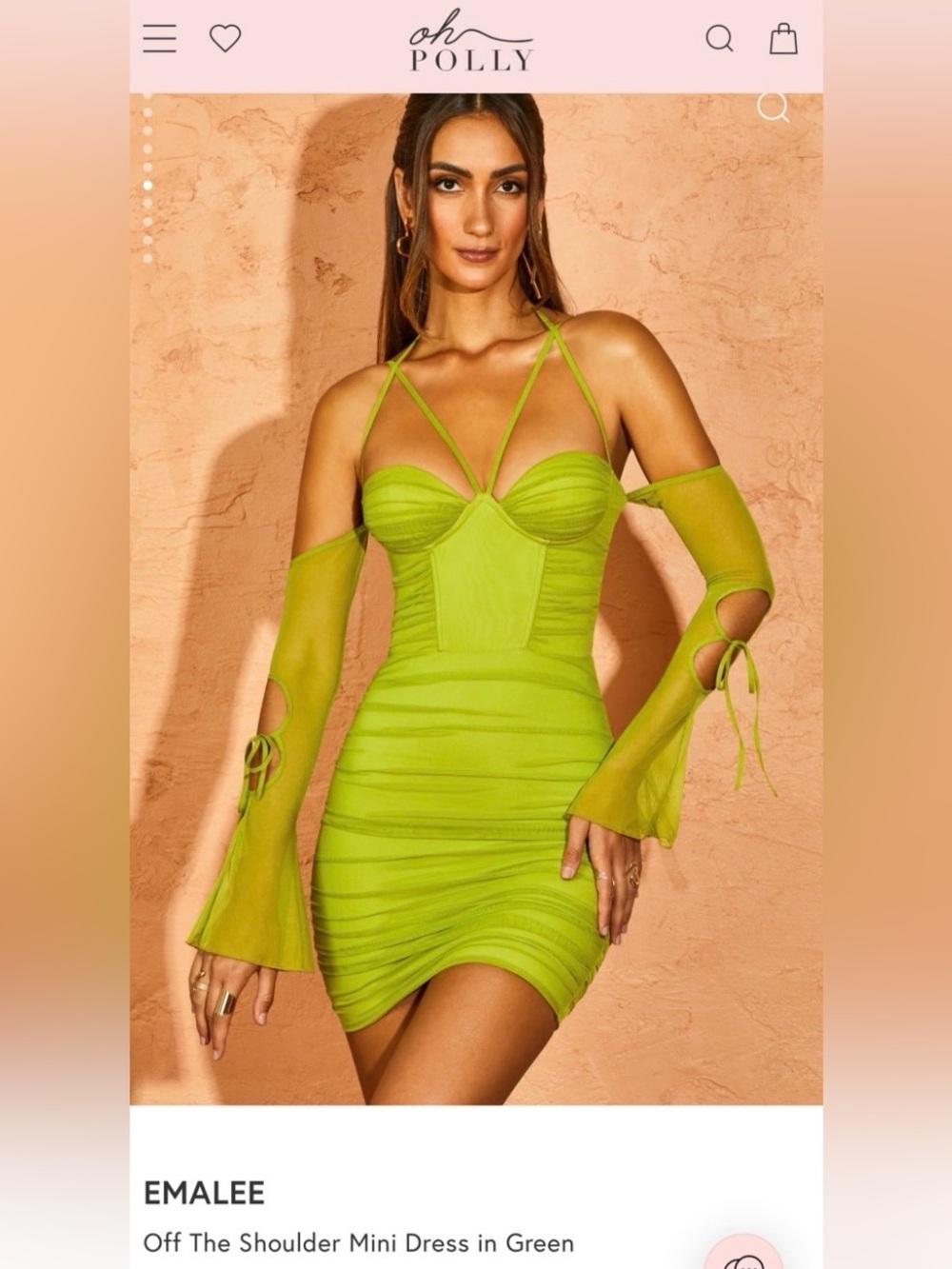 Oh Polly Lime Green Strappy Bodycon Dress